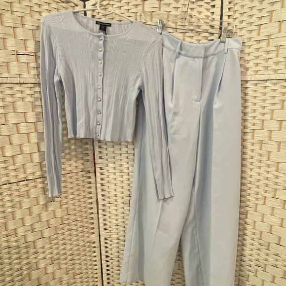 Christian Lacroix Light Blue Women's Pants and Cardigan Set - Picture 1 of 9